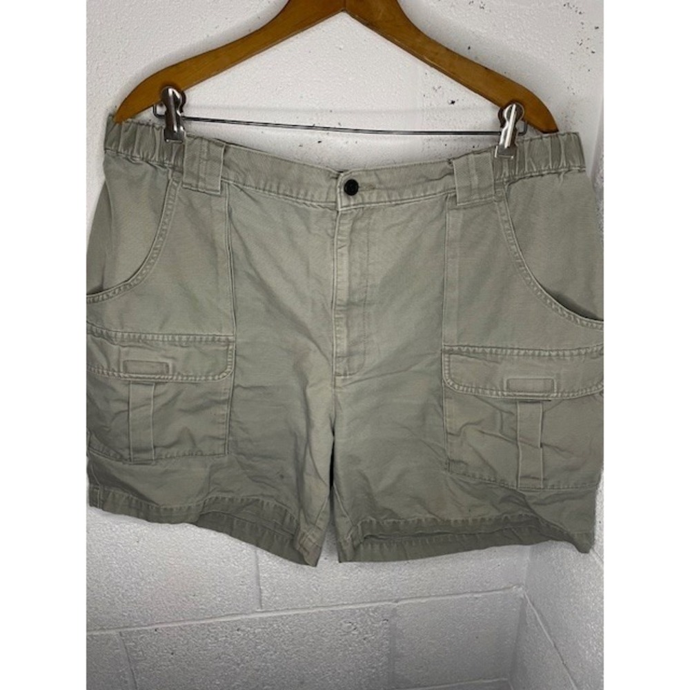 Savane Cargo Shorts in Light Gray, Size 38W